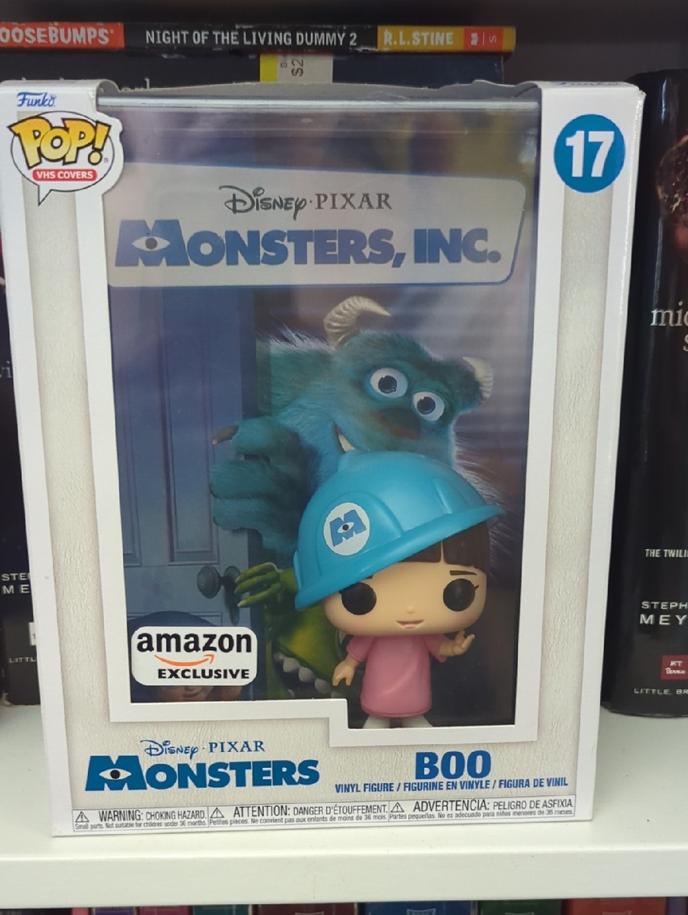 Funko Boo Vinyl Figure with Blue Helmet and Pink Dress